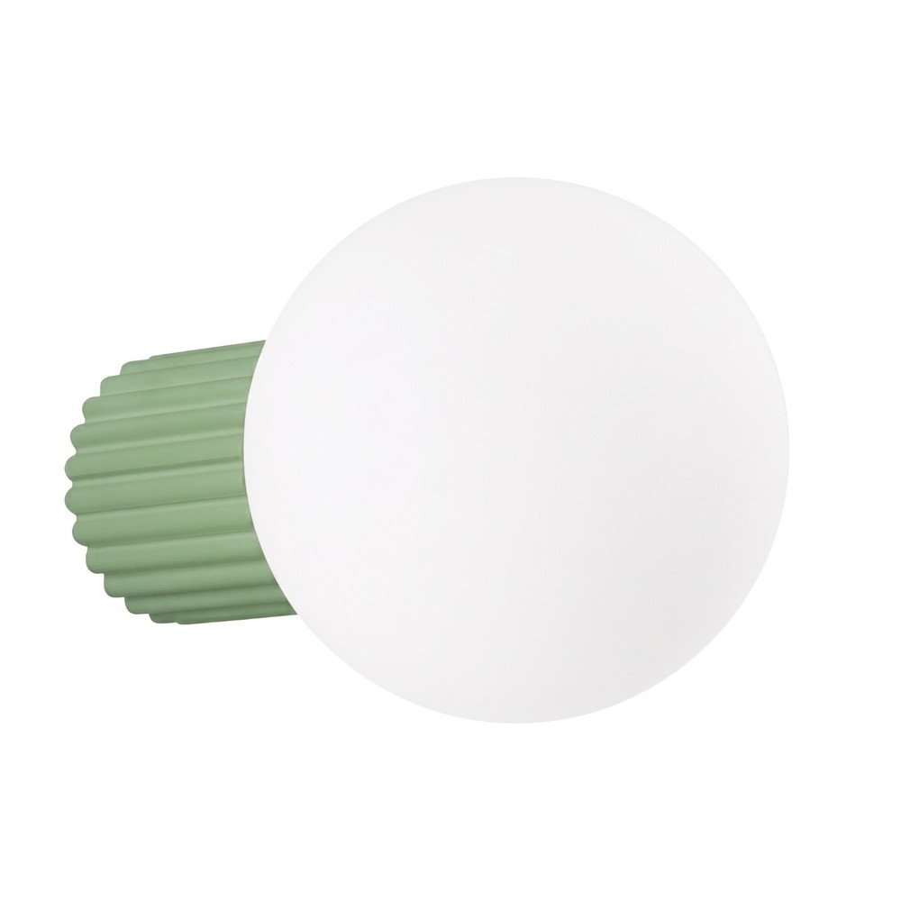 Aplică de perete verde salvie din sticlă opal ø 12 cm Orbital – Sollux