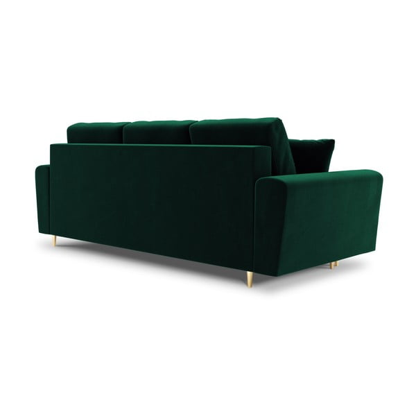 Canapea verde extensibilă, cu spațiu de depozitare cu tapițerie din catifea 235 cm Kyoto – Cosmopolitan Design-image-3
