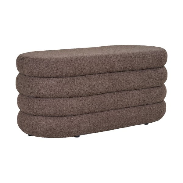 Bancă maro cu tapițerie din țesătură bouclé Dartford – House Nordic-image-3