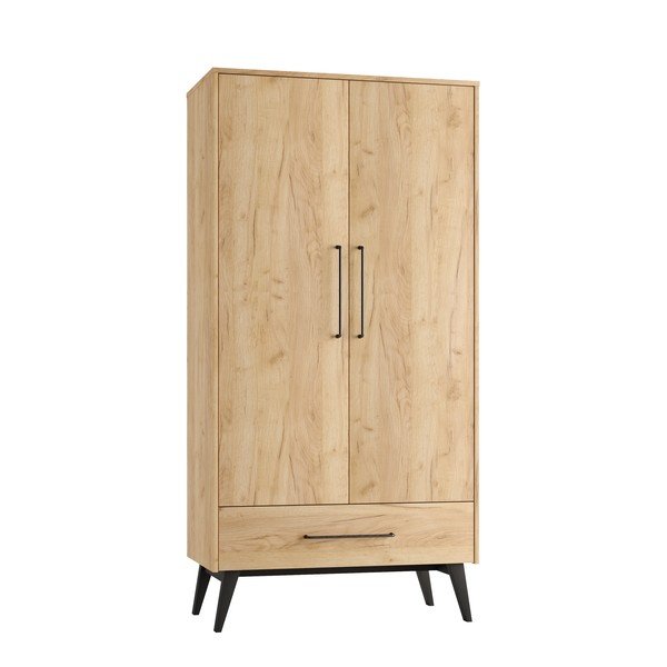 Șifonier de copii în culoare naturală cu aspect de lemn de fag 100x200 cm Retro – Pinio-image-2