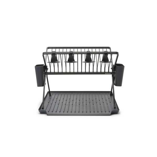 Scurgător de vase verde închis cu două nivele din metal 42x51 cm – Brabantia