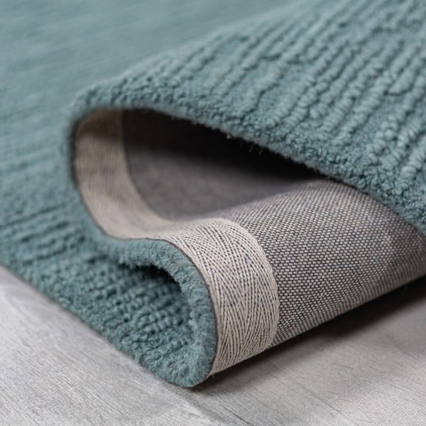 Covor albastru prăfuit țesut manual din lână 160x230 cm Harris Boucle – Flair Rugs-image-3