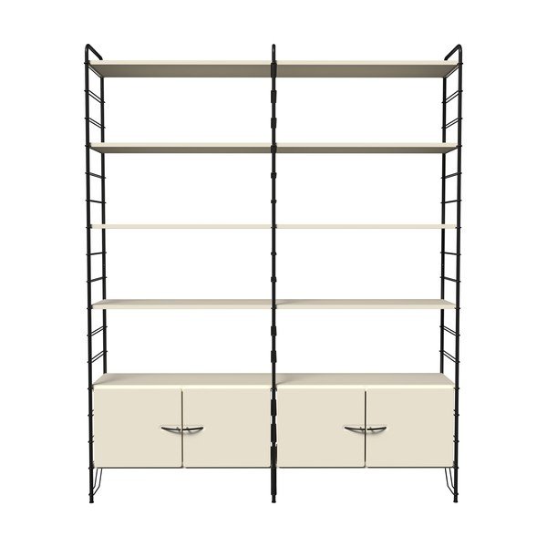 Sistem modular de rafturi alb-negru163x204 cm Dakota – Tenzo-image-3