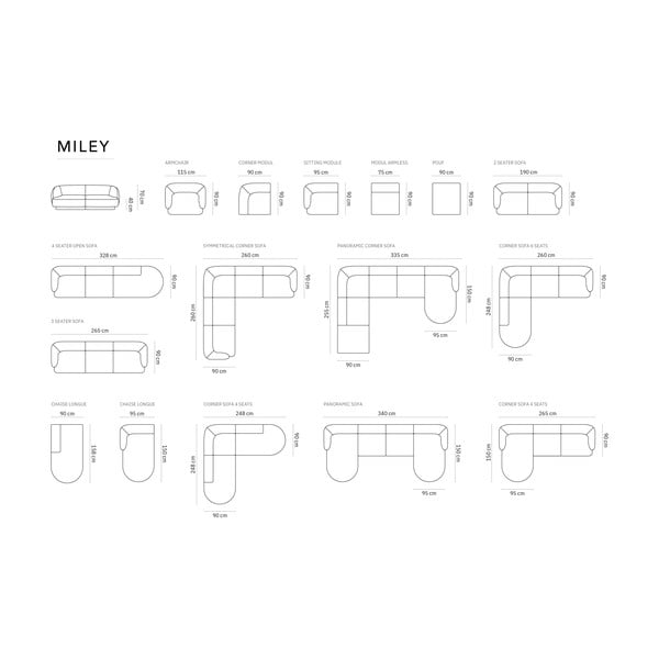 Canapea gri 259 cm Miley – Micadoni Home-image-4