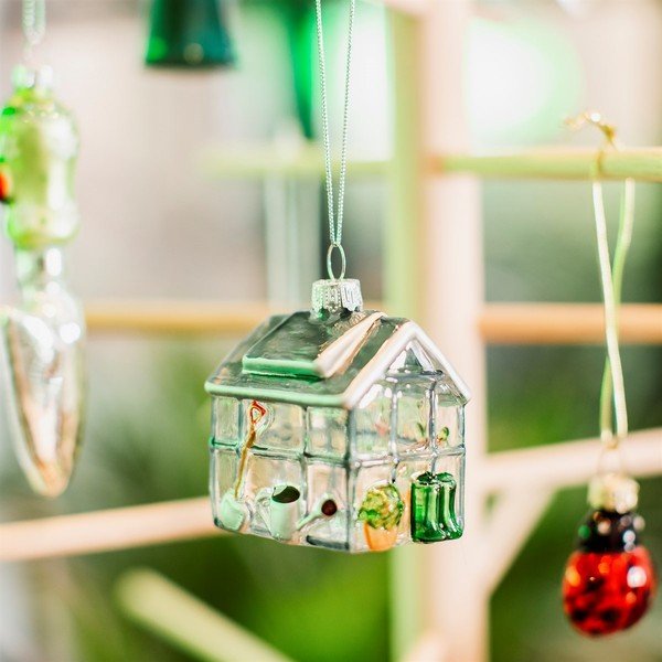 Ornament de Crăciun lucrat manual din sticlă 5 cm Greenhouse – Sass & Belle-image-1
