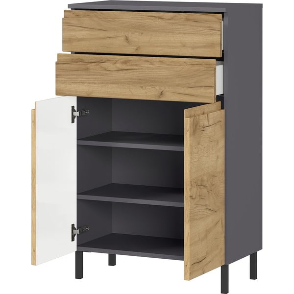 Dulap de baie gri închis cu aspect de stejar 60x97 cm Salinas - Germania-image-2