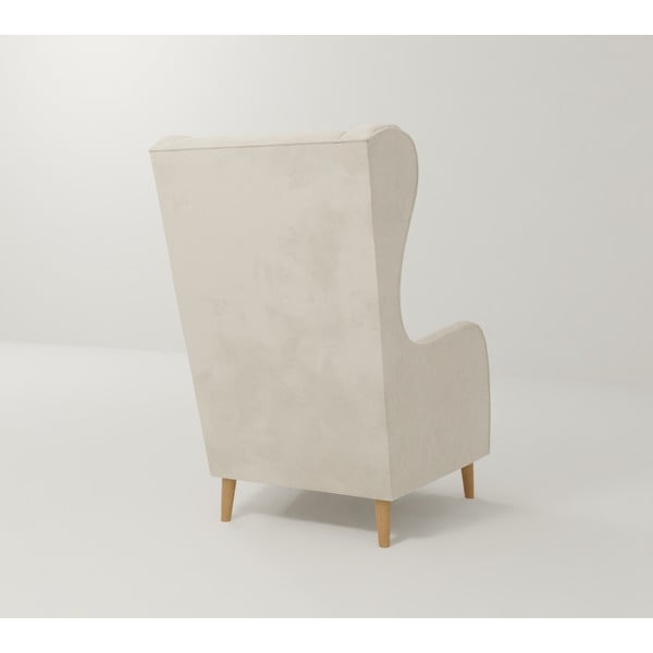 Fotoliu wing crem cu tapițerie din catifea Carole – Ropez-image-2
