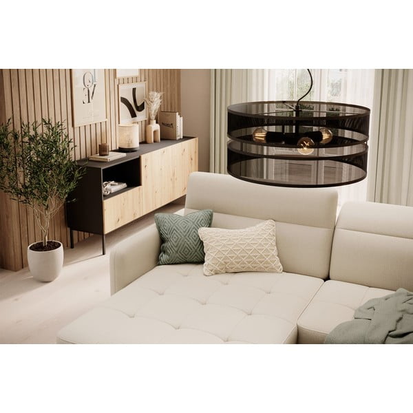 Colțar bej extensibil/cu spațiu de depozitare cu tapițerie din catifea (cu colț pe partea stângă/cu șezlong) Gomsi – ELTAP-image-4