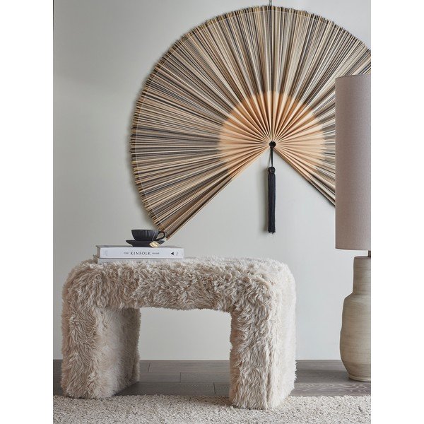 Puf bej cu tapițerie din blană artificială Bobbie – Bloomingville-image-1