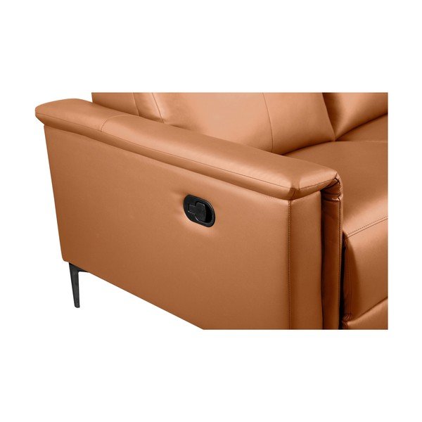 Canapea maro cu tapițerie din imitație de piele 160 cm Lund – Støraa-image-4