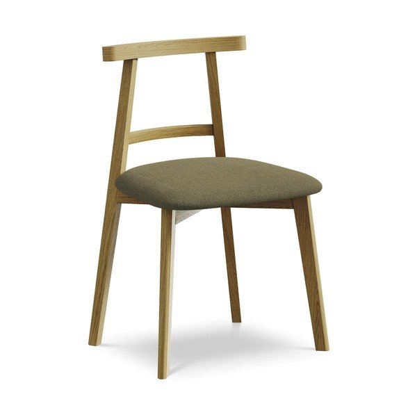 Scaun de dining verde din lemn masiv Ohelo – Makamii
