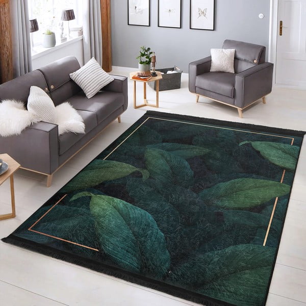 Covor albastru petrol lavabil 80x150 cm Unique – Mila Home-image-2