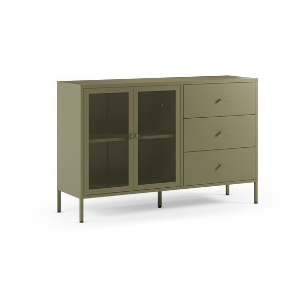 Comodă verde din metal 140x90x40 cm Fayna – Marckeric-image-3