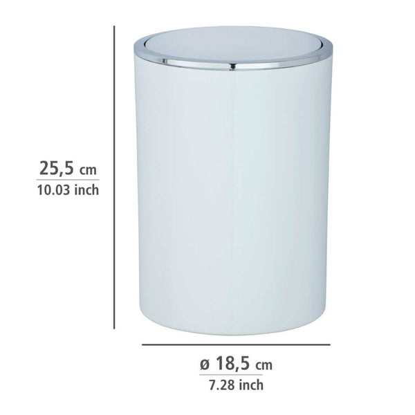 Coș de gunoi alb din plastic 5 l Inca – Wenko-image-1