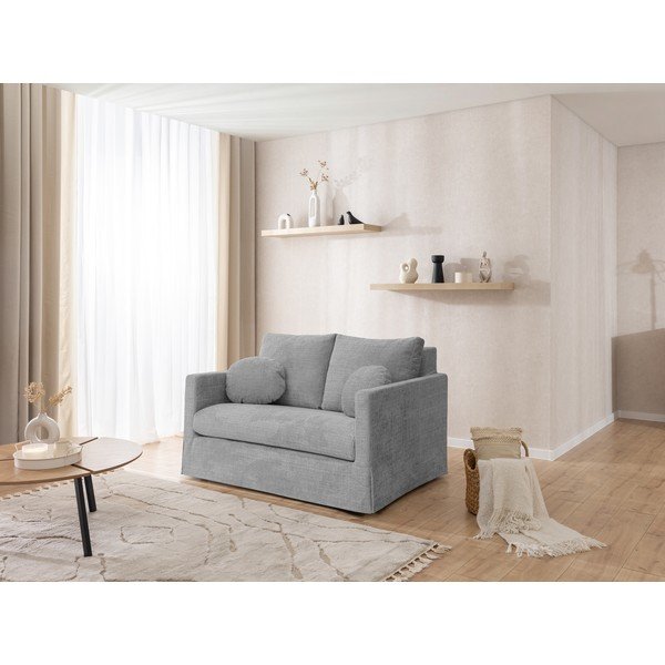 Canapea gri deschis 140 cm Paphos – Ropez-image-4