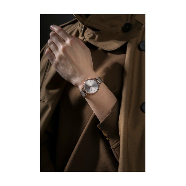 Ceas damă cu 1 diamant și curea din oțel inoxidabil Walter Bach Diamond, argintiu-image-1