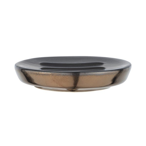 Săpunieră ceramică Wenko Polaris, gri mat - auriu