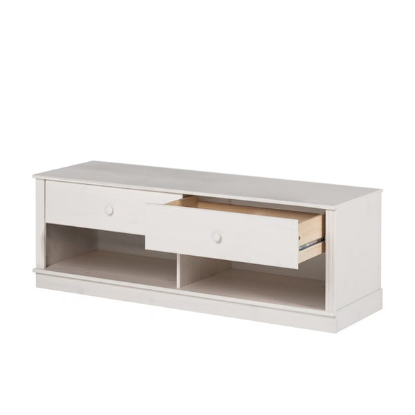 Comodă TV albă din lemn de pin 137x47 cm Anita – Støraa-image-3