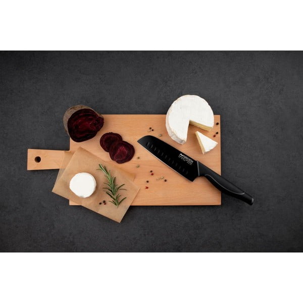 Cuțit din oțel inoxidabil santoku Nirosta Wave, negru-image-1