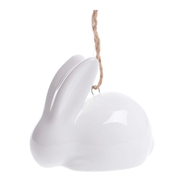 Decorațiune suspendată din ceramică Ewax Cute Rabbit, alb