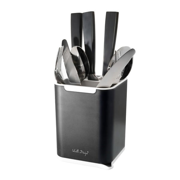 Set suport pentru tacâmuri Vialli Design Cutlery, negru
