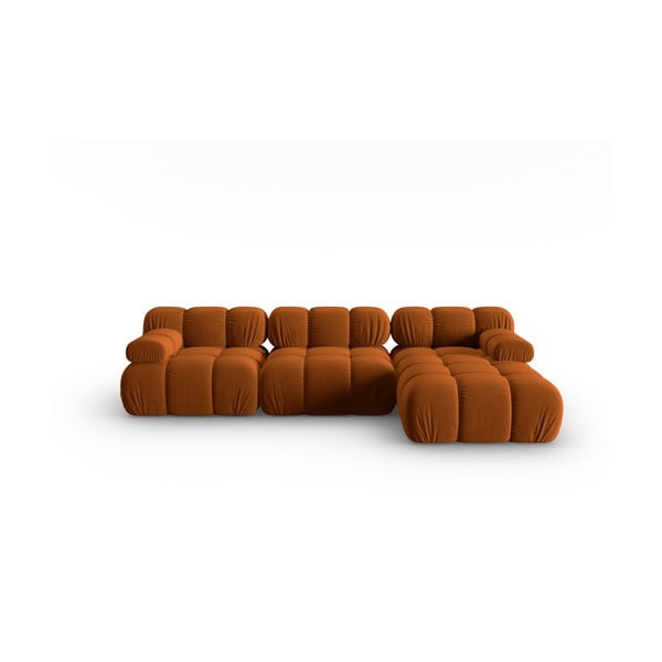 Canapea portocalie cu tapițerie din catifea 285 cm Bellis – Micadoni Home