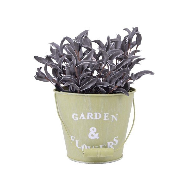 Gălețică mare din metal Ego Dekor Garden & Flowers, înălțime 16 cm, verde-image-1