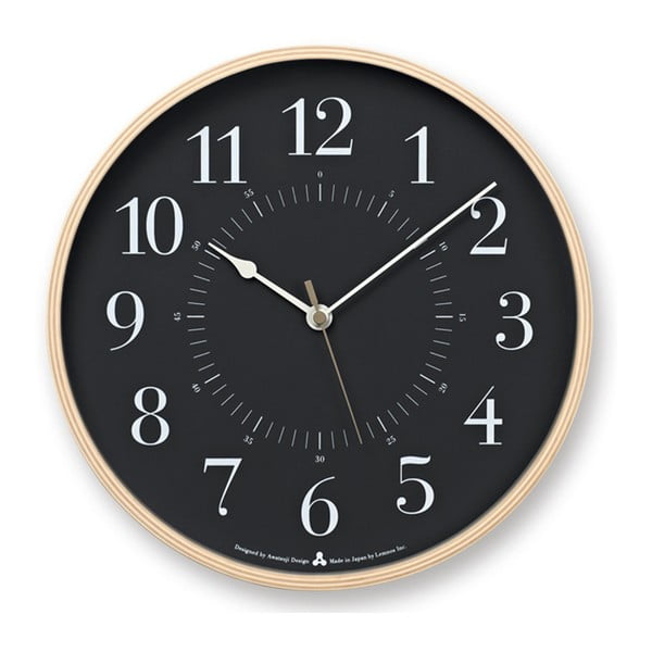 Ceas de perete Lemnos Clock AWA, ⌀ 25,4 cm, negru 