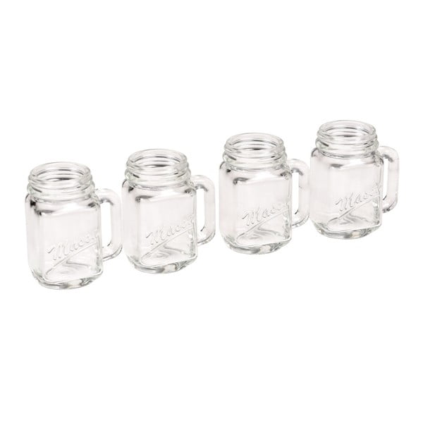 Set 4 păhărele pentru tărie Rex London Mason Jar-image-1
