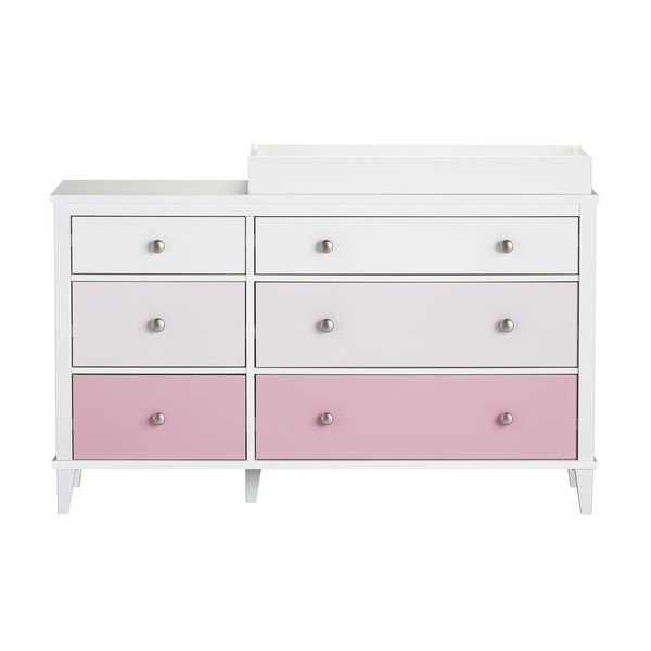 Comodă de copii roz cu masă de schimbat 136x90x49 cm Poppy – Støraa-image-3