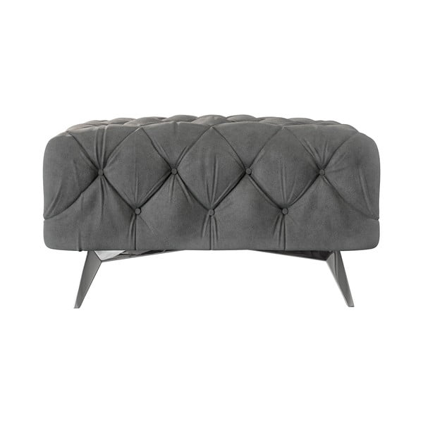 Taburet gri cu tapițerie din catifea Chelsea – Ropez-image-2