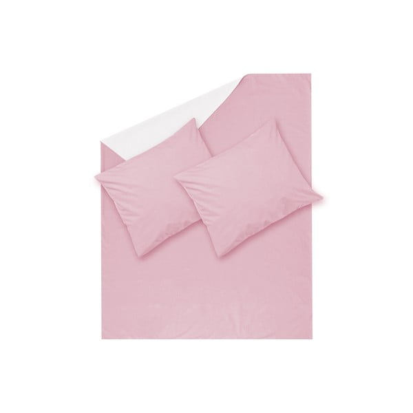 Lenjerie de pat Hawke&Thorn Parker Simple, 240 x 220 cm + 2 fețe de pernă 50 x 60 cm, roz 