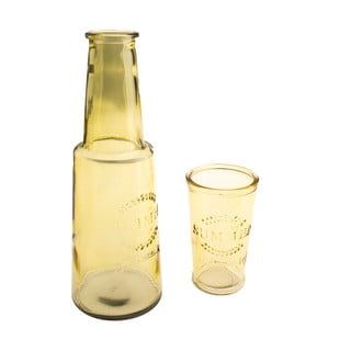 Carafă din sticlă cu pahar Dakls, 800 ml, galben