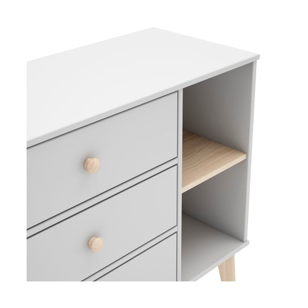 Comodă pentru copii albă joasă 90x81 cm Esteban – Marckeric-image-3