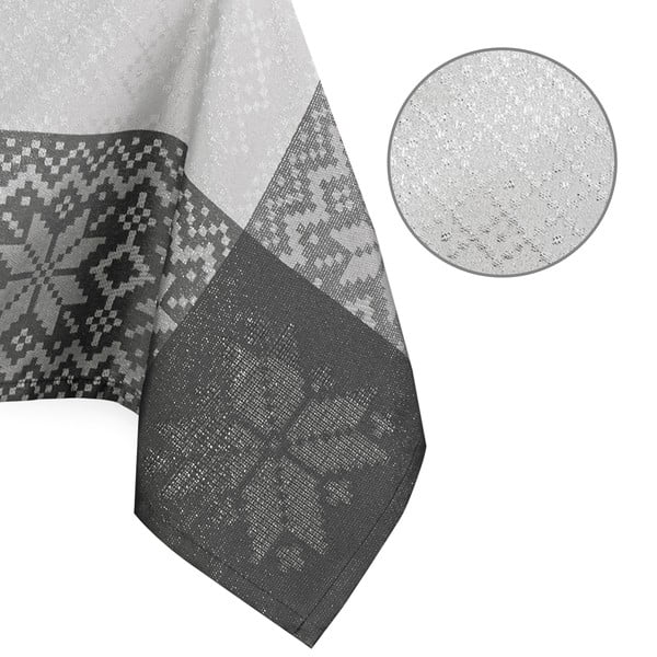 Față de masă cu model de Crăciun AmeliaHome Saintes, 180 x 140 cm, gri-image-2