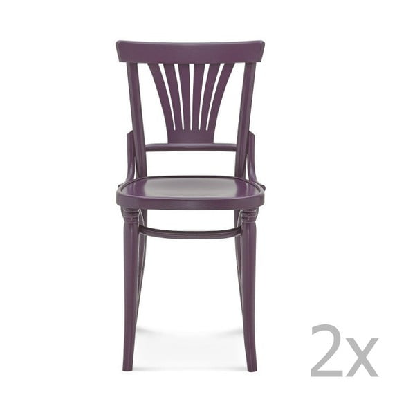 Set 2 scaune de lemn Fameg Mathias, mov