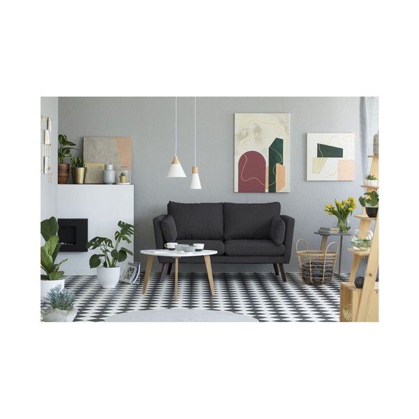 Canapea cu 2 locuri Mazzini Sofas Elena, gri închis-image-2