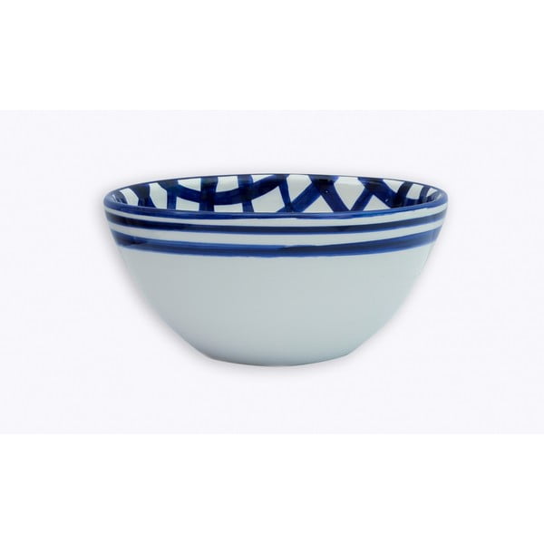 Bol din ceramică Tierra Bella Lines, ø 23 cm, albastru-alb