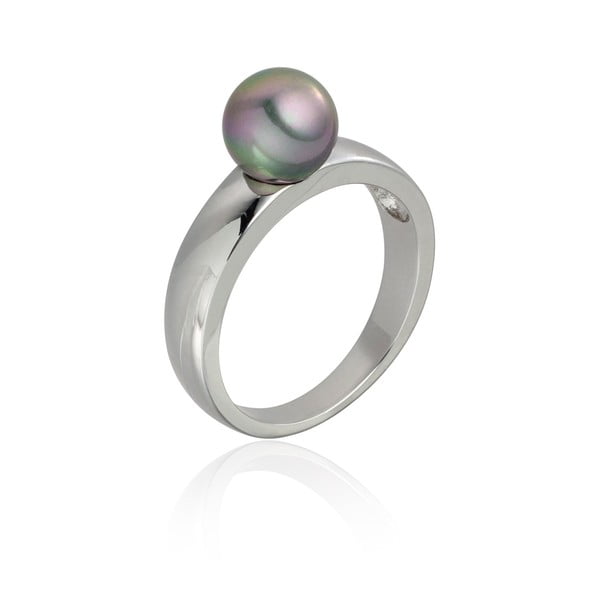 Inel cu perlă Nova Pearls Copenhagen Jeanne Silver/Grey, măr. 52