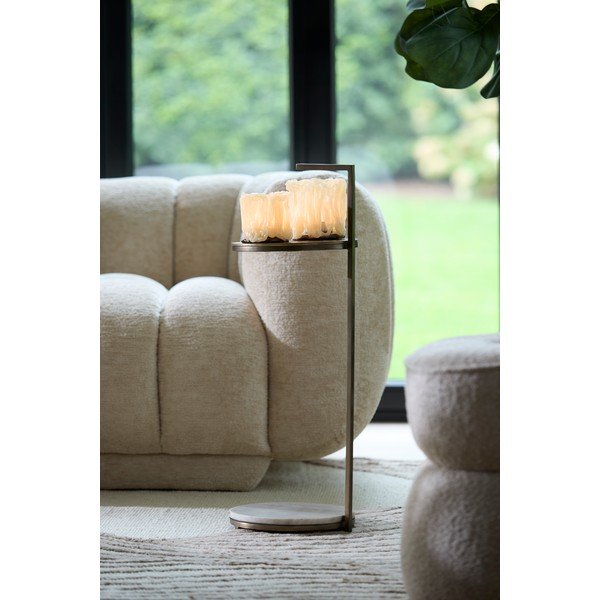 Măsuță auxiliară rotundă cu blat din marmură ø 26 cm Leda – Light & Living-image-2