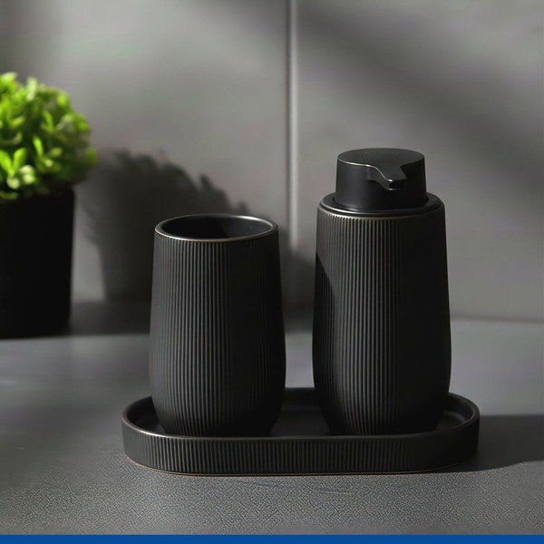Organizator de baie negru din ceramică Fablo – Wenko-image-1