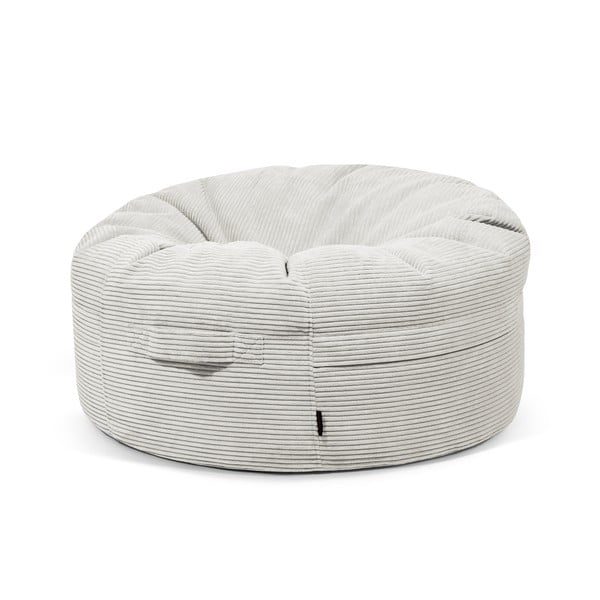 Fotoliu bean bag crem cu tapițerie din catifea reiată Roll 105 – SLOWDOWN