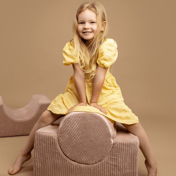 Teren de joacă din spumă kaki 4 buc. din catifea reiată înălțime 30 cm 45x170 cm Montessori – Meowbaby-image-4