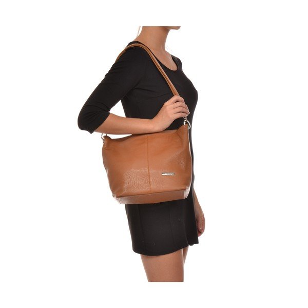 Geantă din piele Luisa Vannini Ginata, maro coniac deschis-image-4