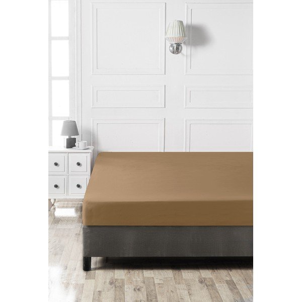 Cearceaf maro din bumbac cu elastic 140x200 cm – Mijolnir-image-2