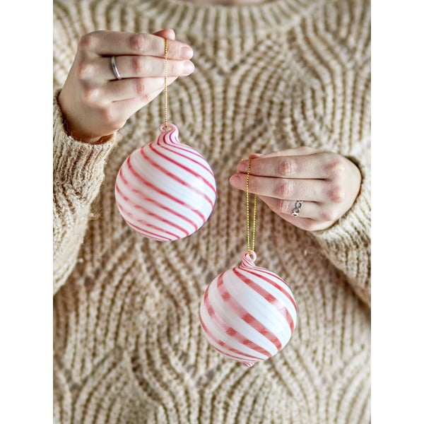 Globuri de Crăciun 2 buc. din sticlă ø 8 cm Zwirl – Bloomingville-image-1