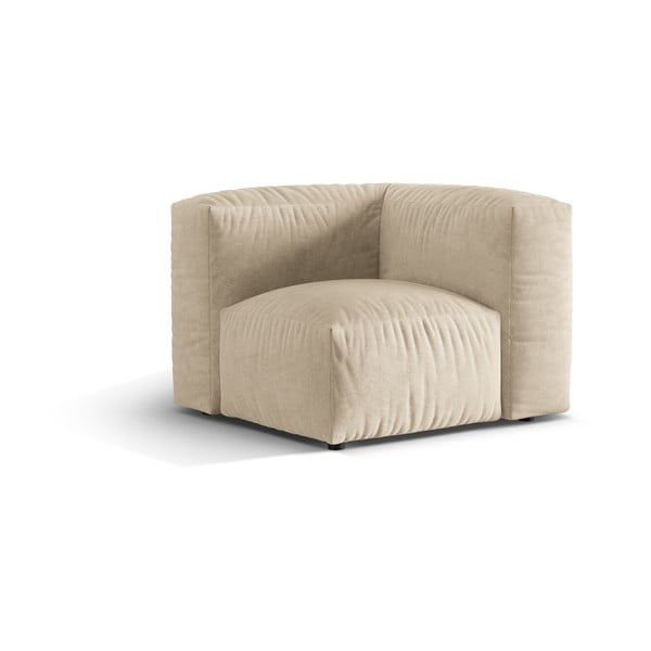 Modul pentru canapea modulară bej cu tapițerie din catifea (cu colț variabil) Martina – Micadoni -image-1