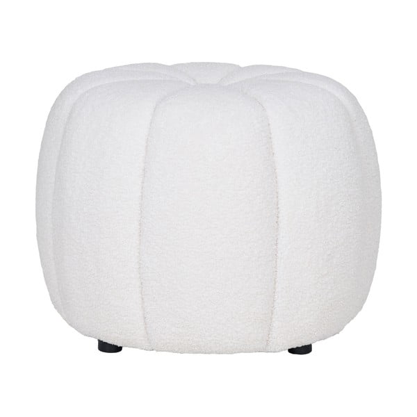 Taburet alb cu tapițerie din țesătură bouclé Paisley – House Nordic