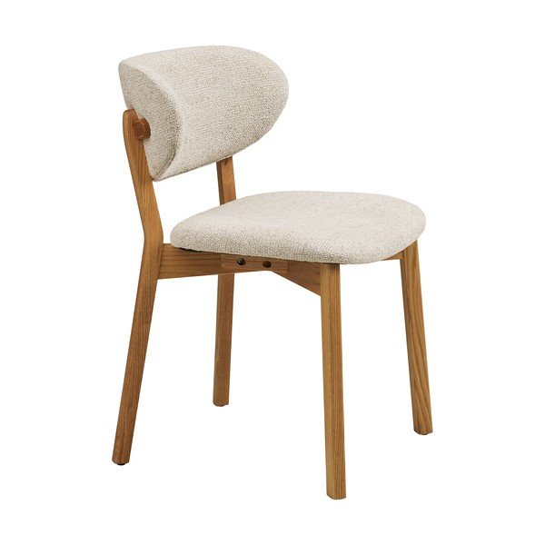 Scaun de dining bej/în culoare naturală tapițat Dunkirk – House Nordic-image-4