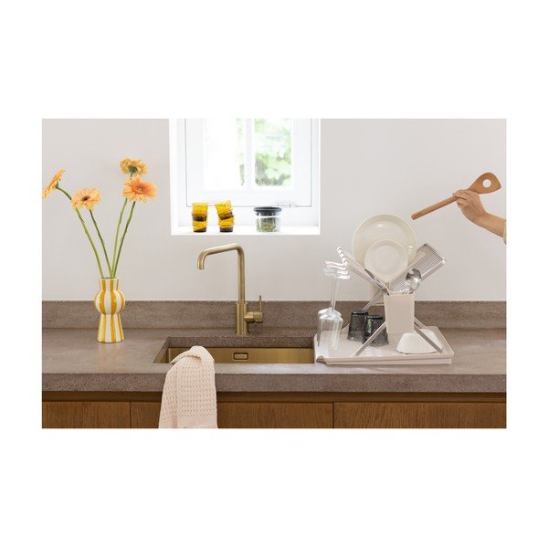 Scurgător de vase bej cu două nivele din metal 42x51 cm – Brabantia-image-1